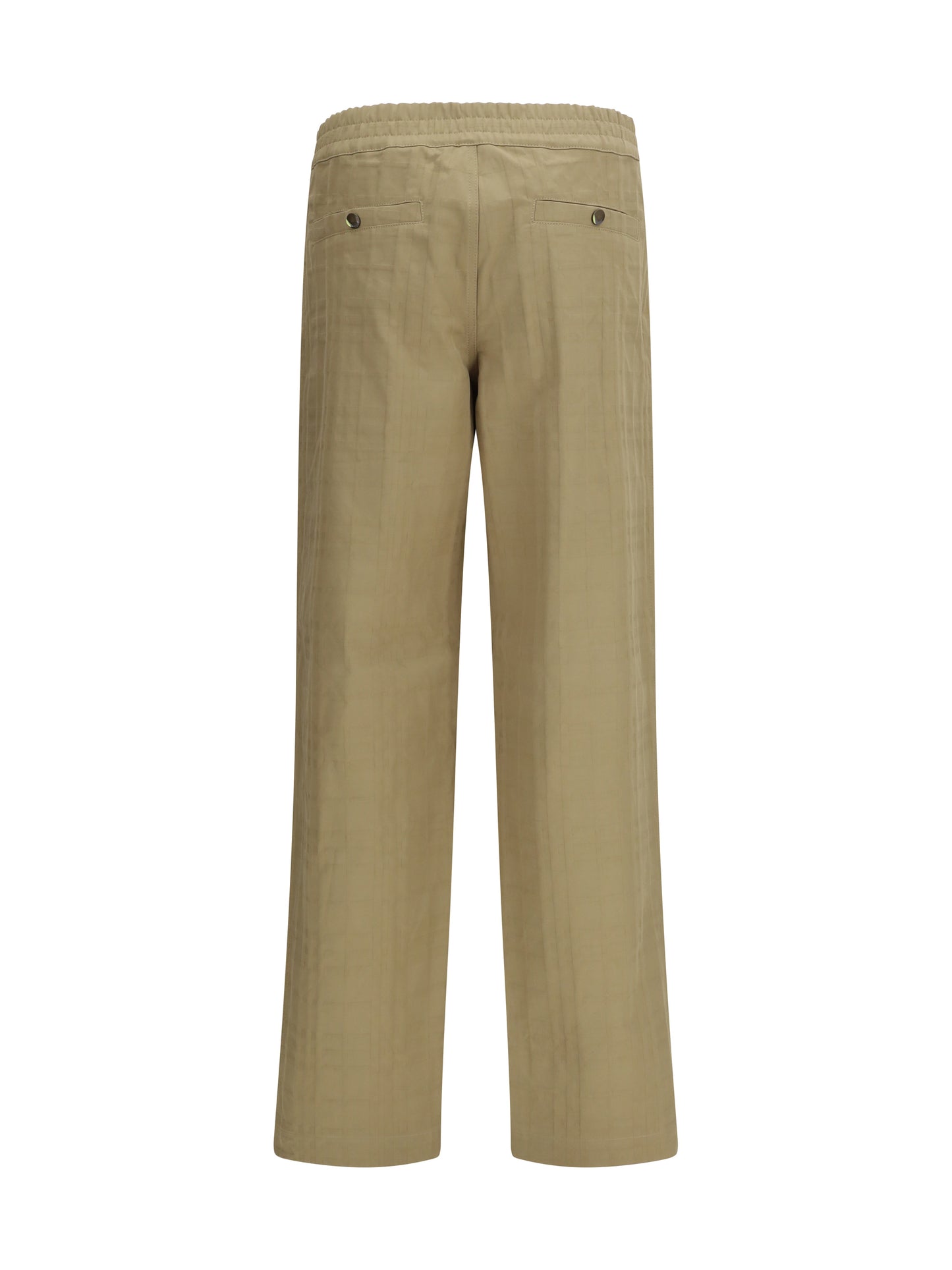 Burberry Men Textured Check Cotton Pants BURBERRY