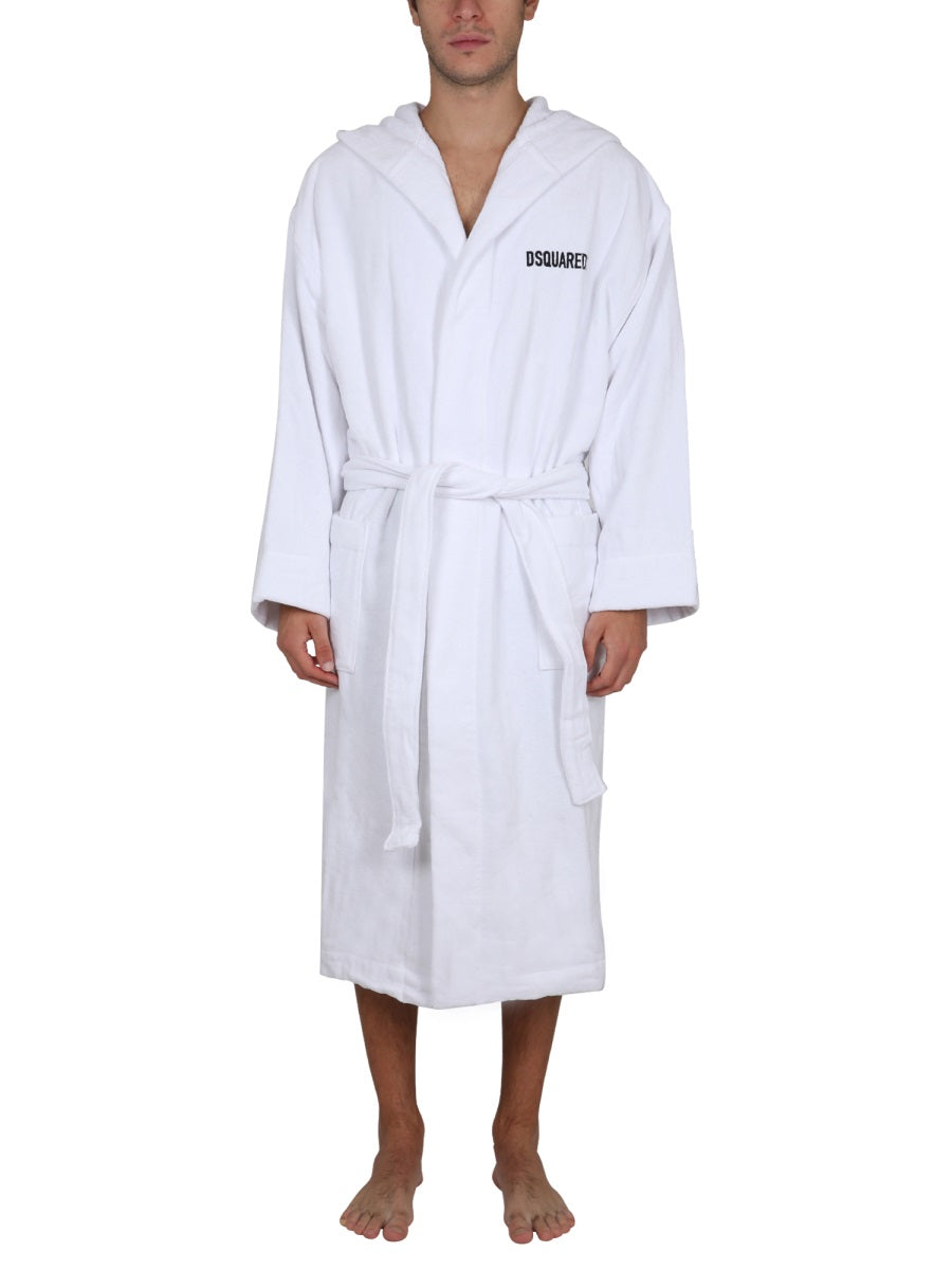 Dsquared Unisex Bathrobe With Logo DSQUARED2
