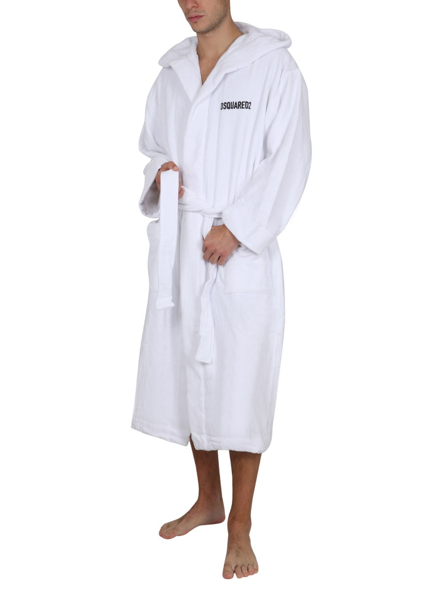 Dsquared Unisex Bathrobe With Logo DSQUARED2