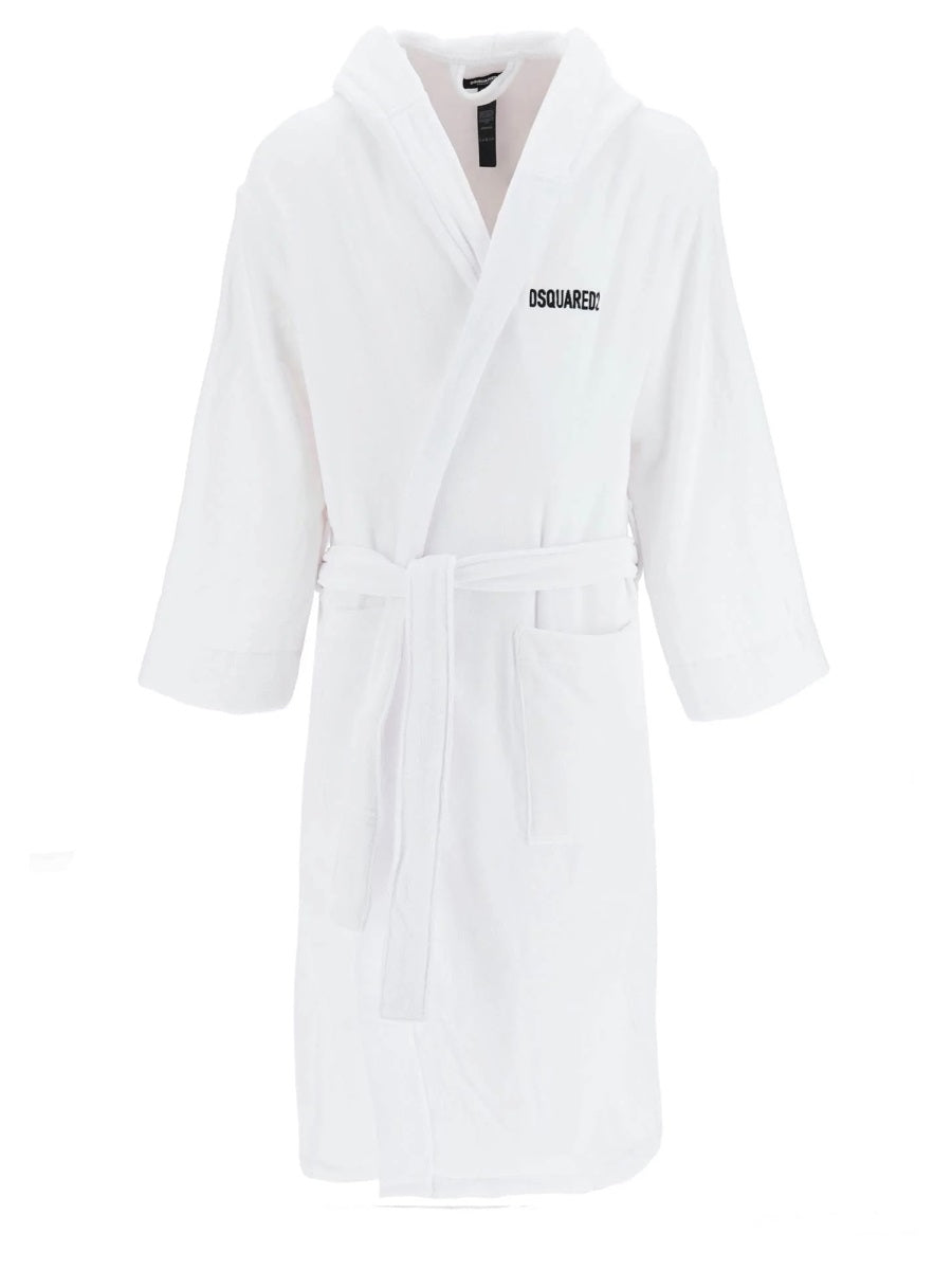 Dsquared Unisex Bathrobe With Logo DSQUARED2