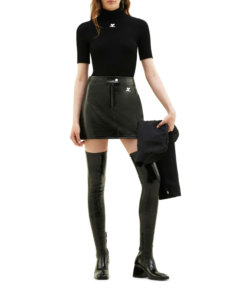 Courreges Women Reedition Short Sleeves Rib Knit Sweater COURREGES