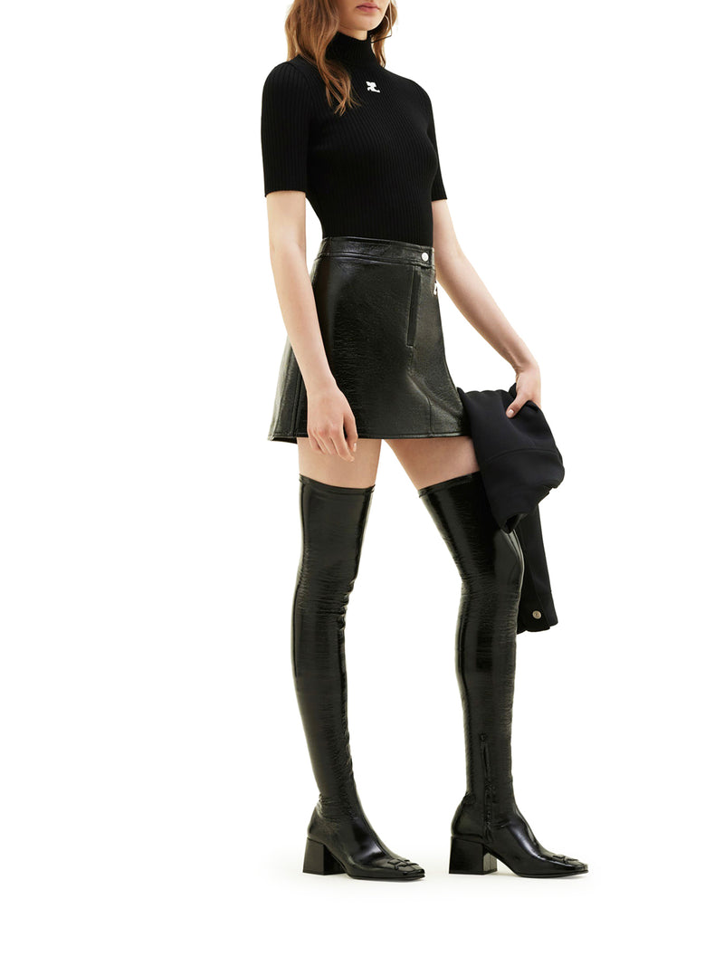 Courreges Women Reedition Short Sleeves Rib Knit Sweater COURREGES
