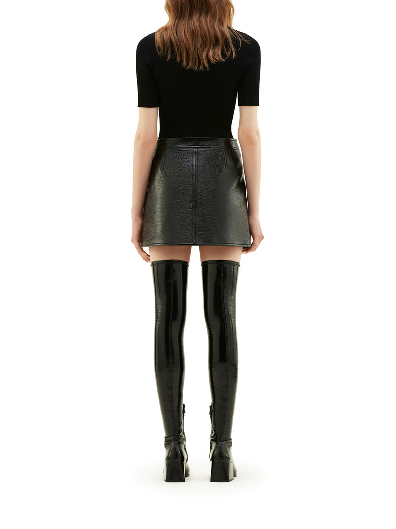 Courreges Women Reedition Short Sleeves Rib Knit Sweater COURREGES