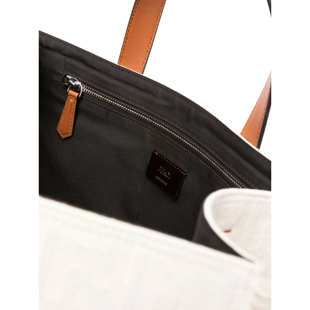 Fendi Neutrals Tote Bags Men FENDI