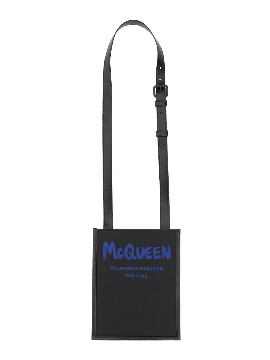 Alexander Mcqueen Men Smartphone Bag With Graffiti Logo ALEXANDER MCQUEEN