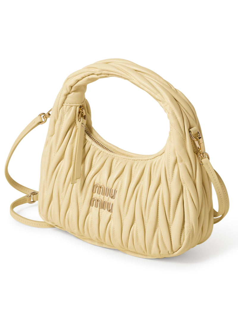 Miu Miu Women Wander Hobo Bag In Quilted Nappa MIU MIU