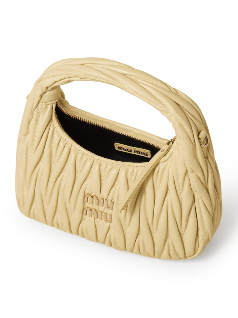 Miu Miu Women Wander Hobo Bag In Quilted Nappa MIU MIU