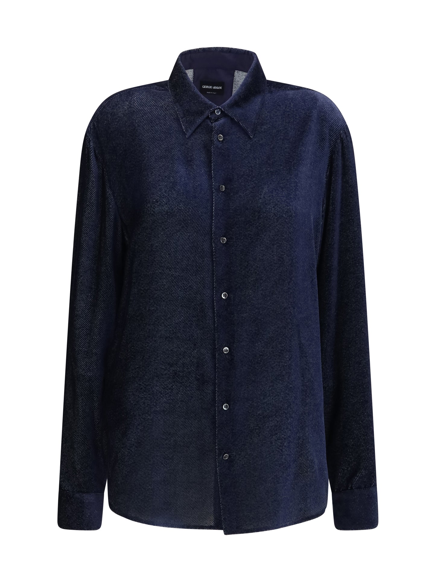 Giorgio Armani Men Silk Blend Devoré Velvet Twill Shirt GIORGIO ARMANI