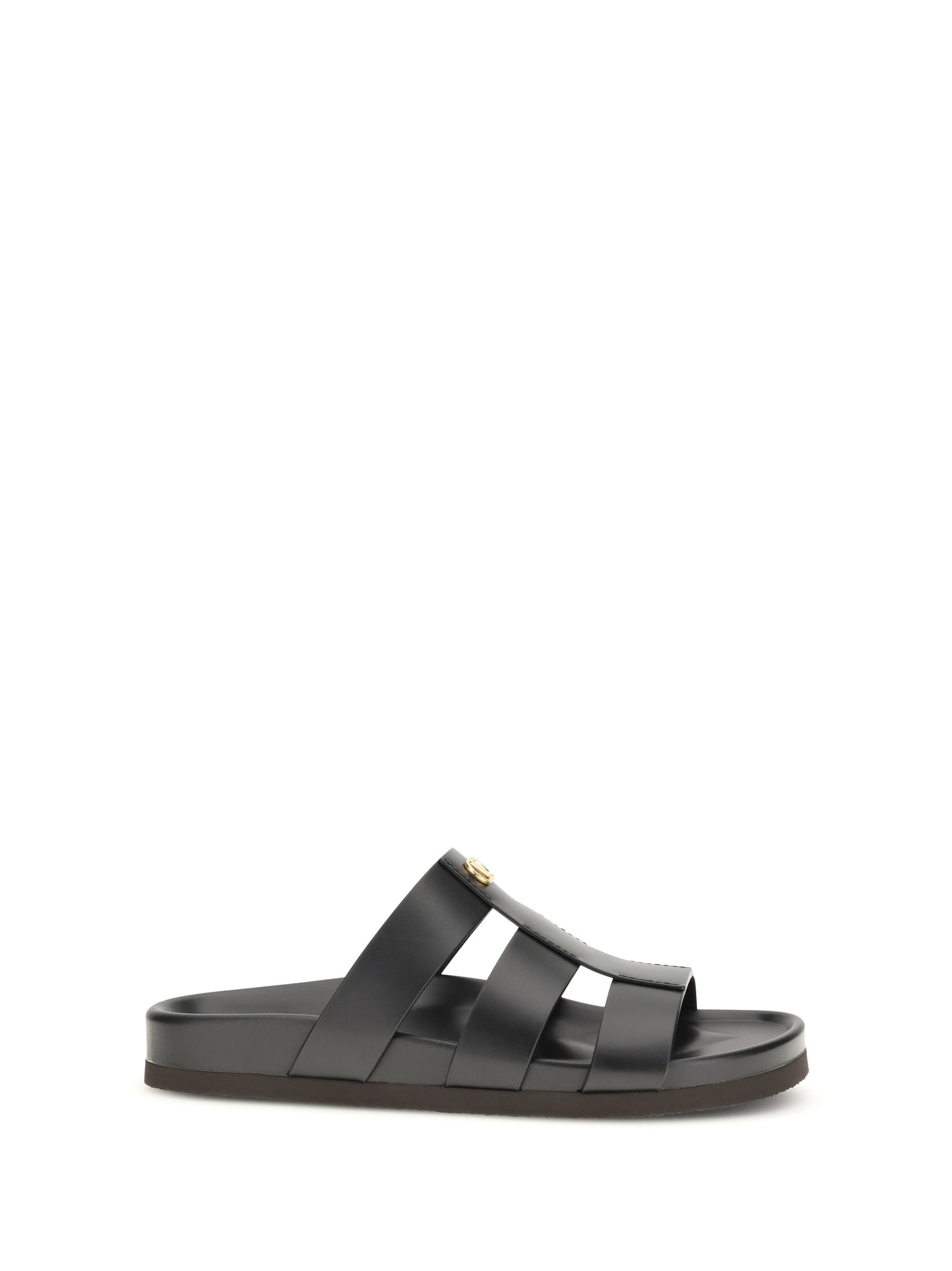 Valentino Garavani Men Studshield Leather Slide Sandals VALENTINO GARAVANI