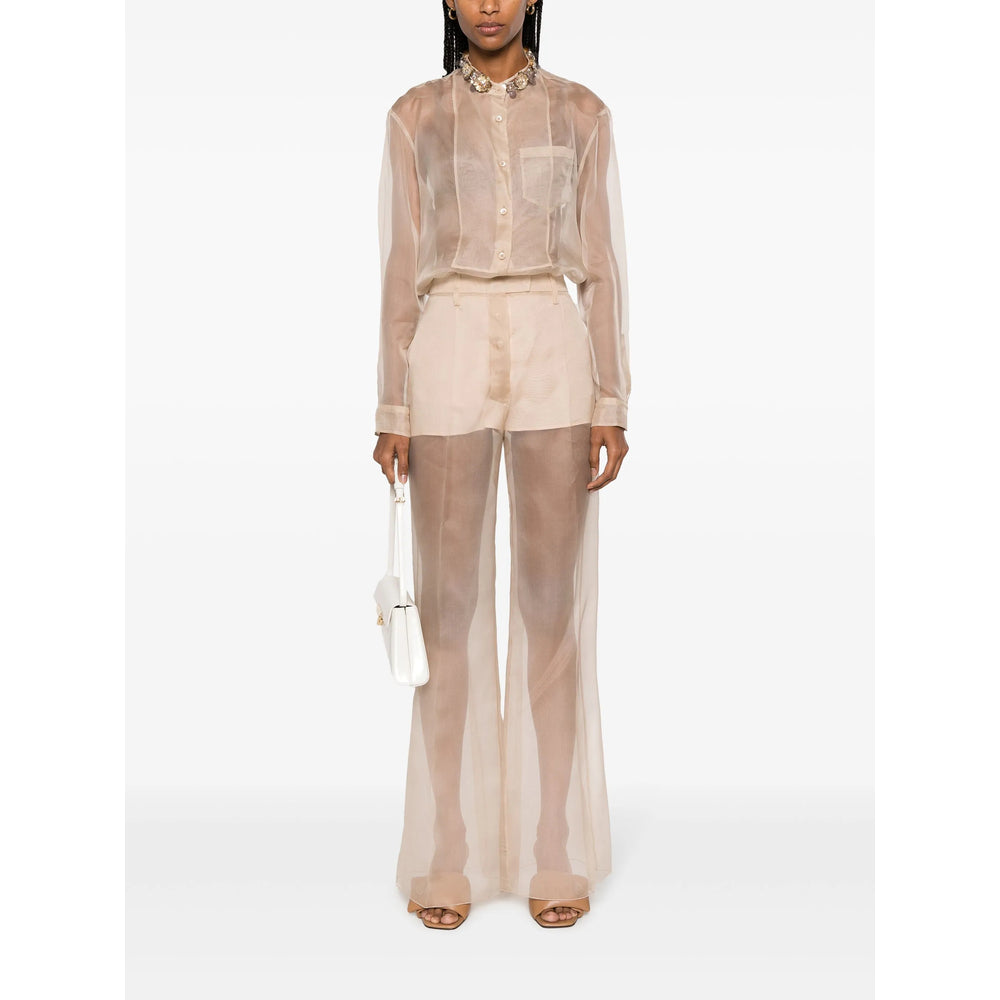 Prada Neutrals Trousers - Flared Trousers Women PRADA