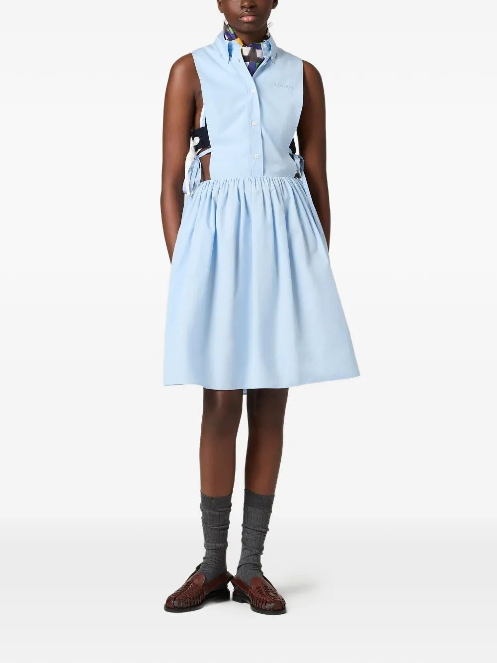 Miu Miu Women Sleeveless Poplin Dress MIU MIU