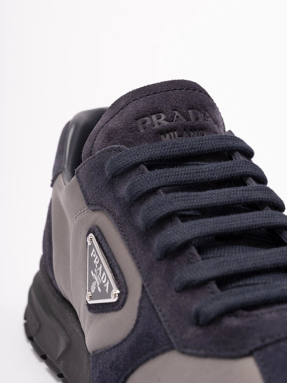 Prada Men Suede And Re-Nylon Sneakers PRADA