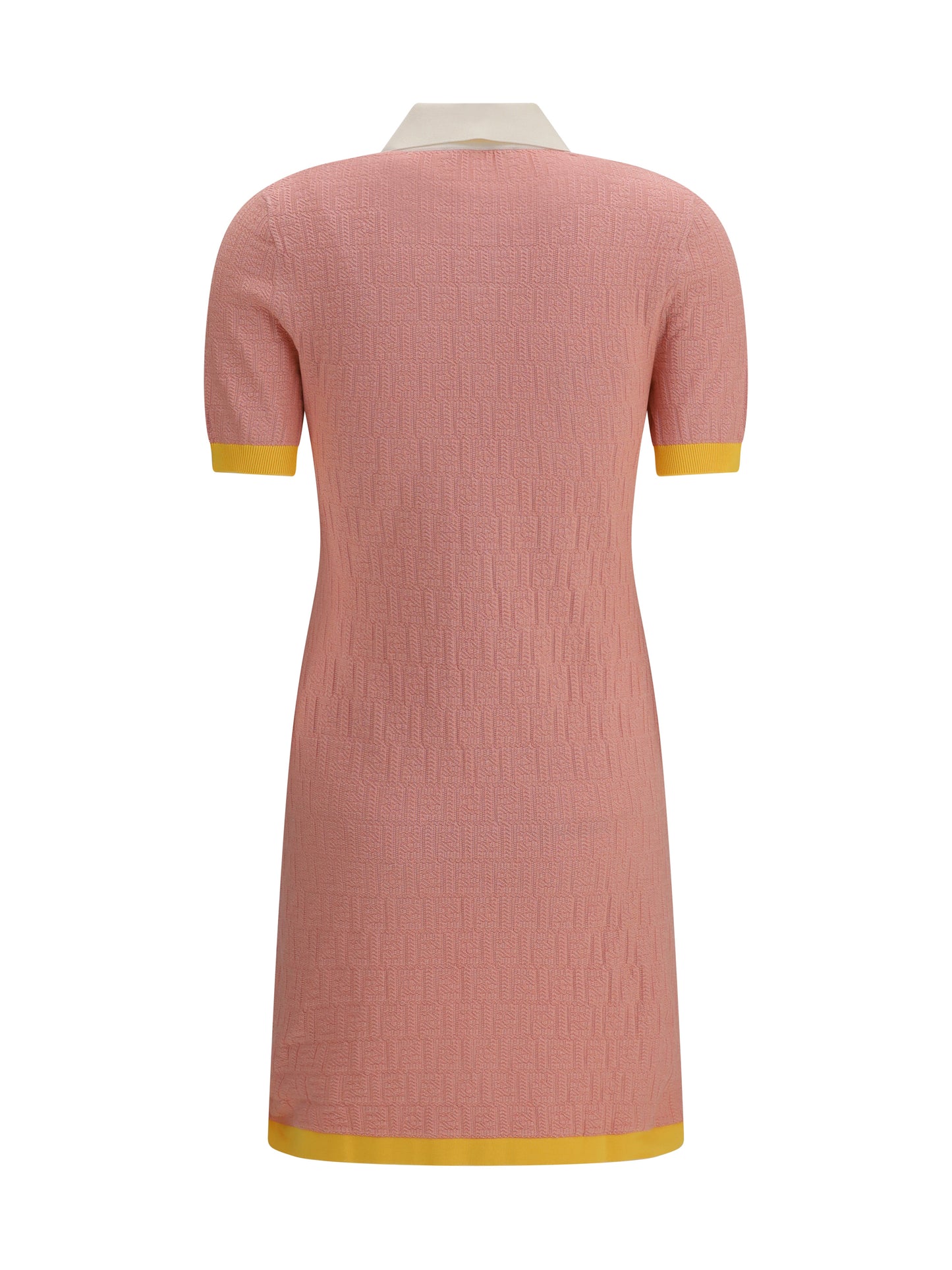 Fendi Women Short Fitted Cotton And Silk Ff Dress FENDI