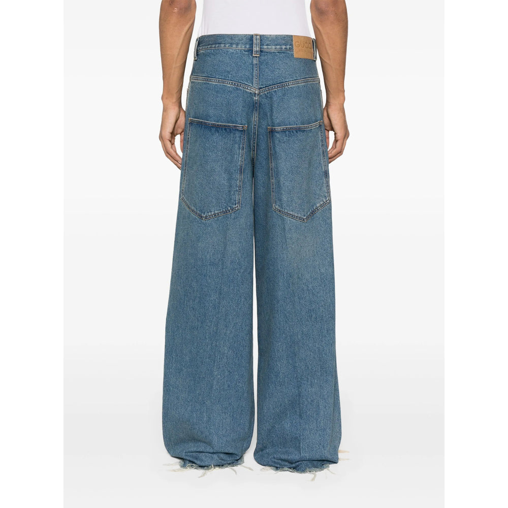 Gucci Blue Denim - Wide-Leg Jeans Men GUCCI
