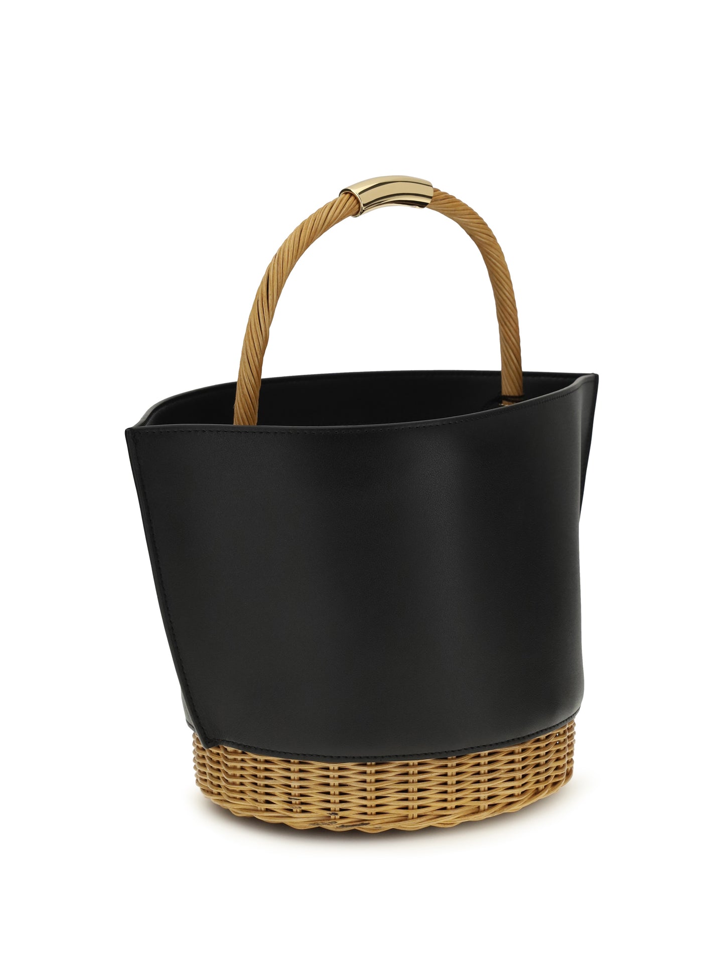 Sacai Women Leather And Rattan Handbag SACAI
