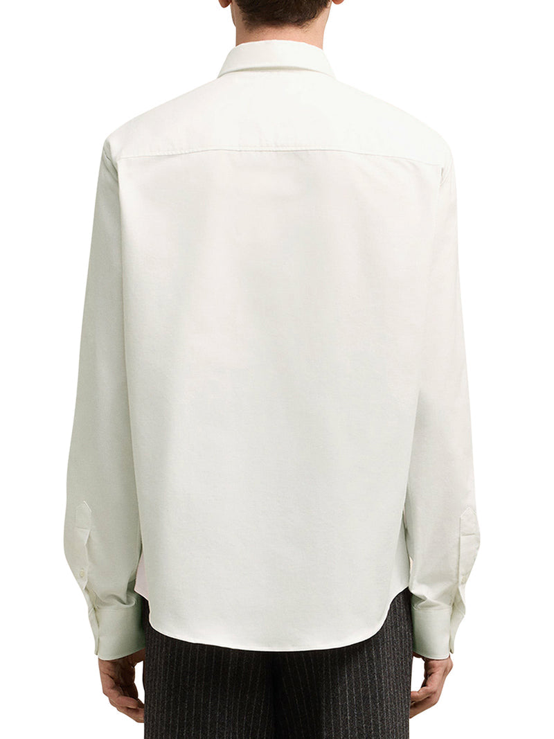 Ami Paris Men White Cotton Button-Down Ami De Coeur Shirt AMI PARIS