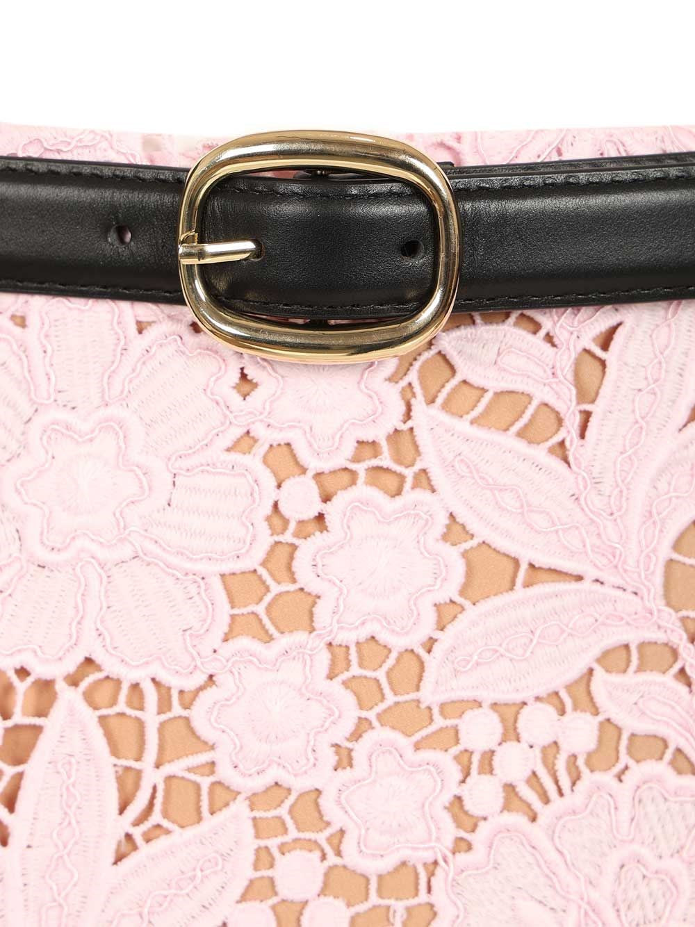 Self-Portrait Women Pink Lace Pencil Skirt SELF-PORTRAIT