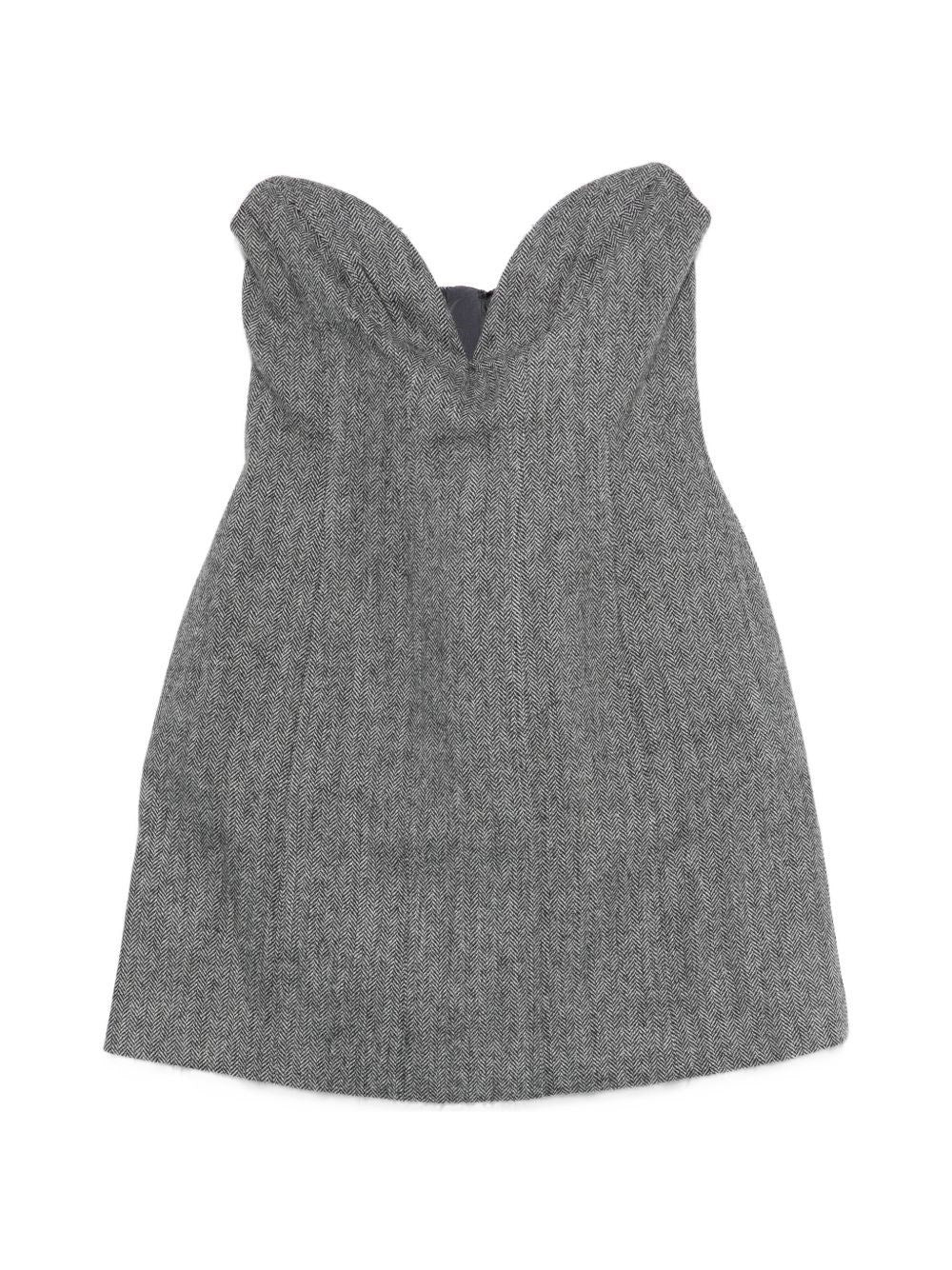 Self-Portrait Women Herringbone Wool Mini Dress SELF-PORTRAIT