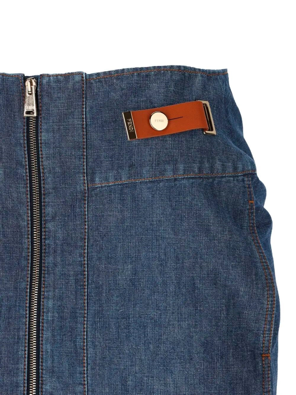 Fendi Women `Chambray` Denim Skirt FENDI