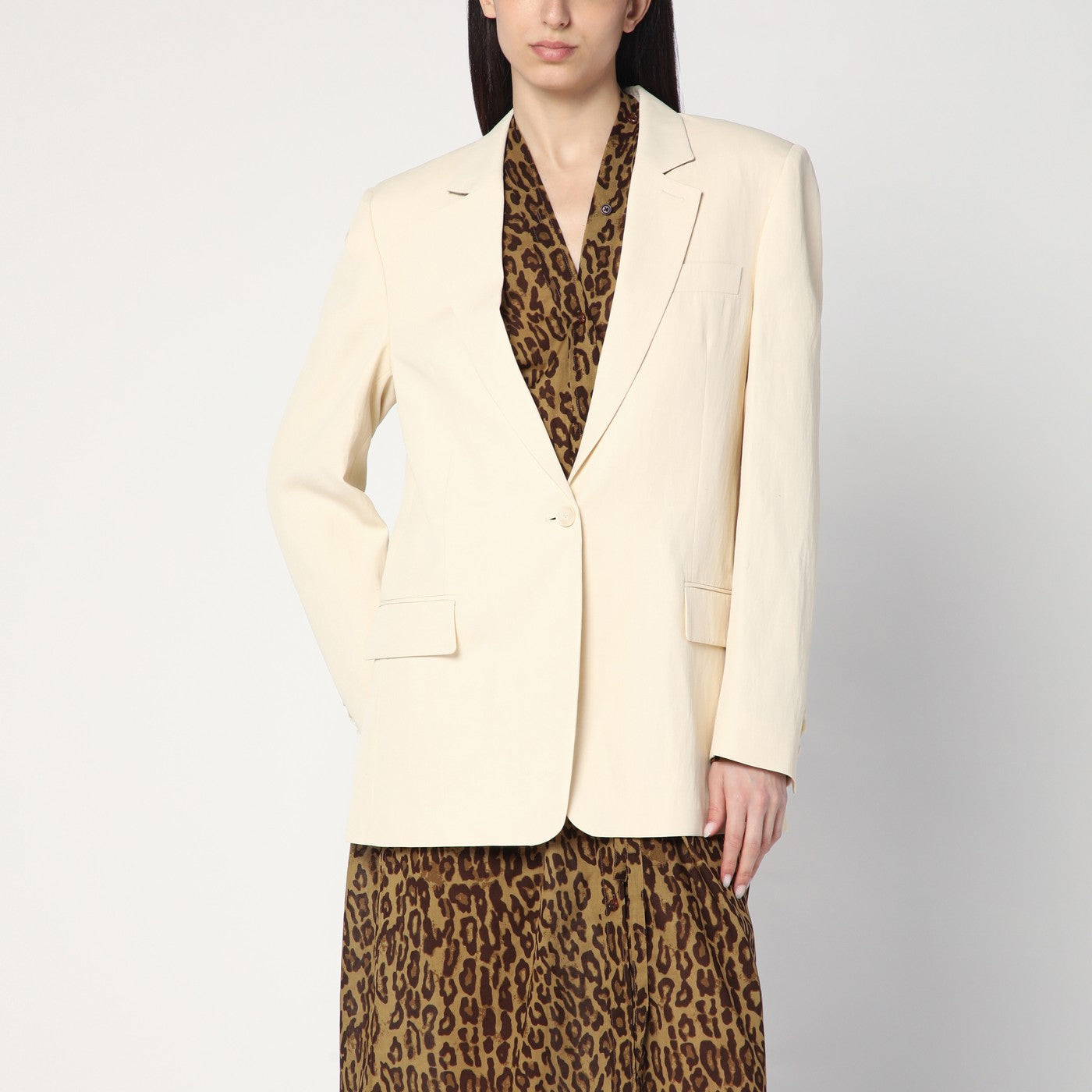 Stella Mccartney Single-Breasted Jacket In Butter Colour Women STELLA MCCARTNEY
