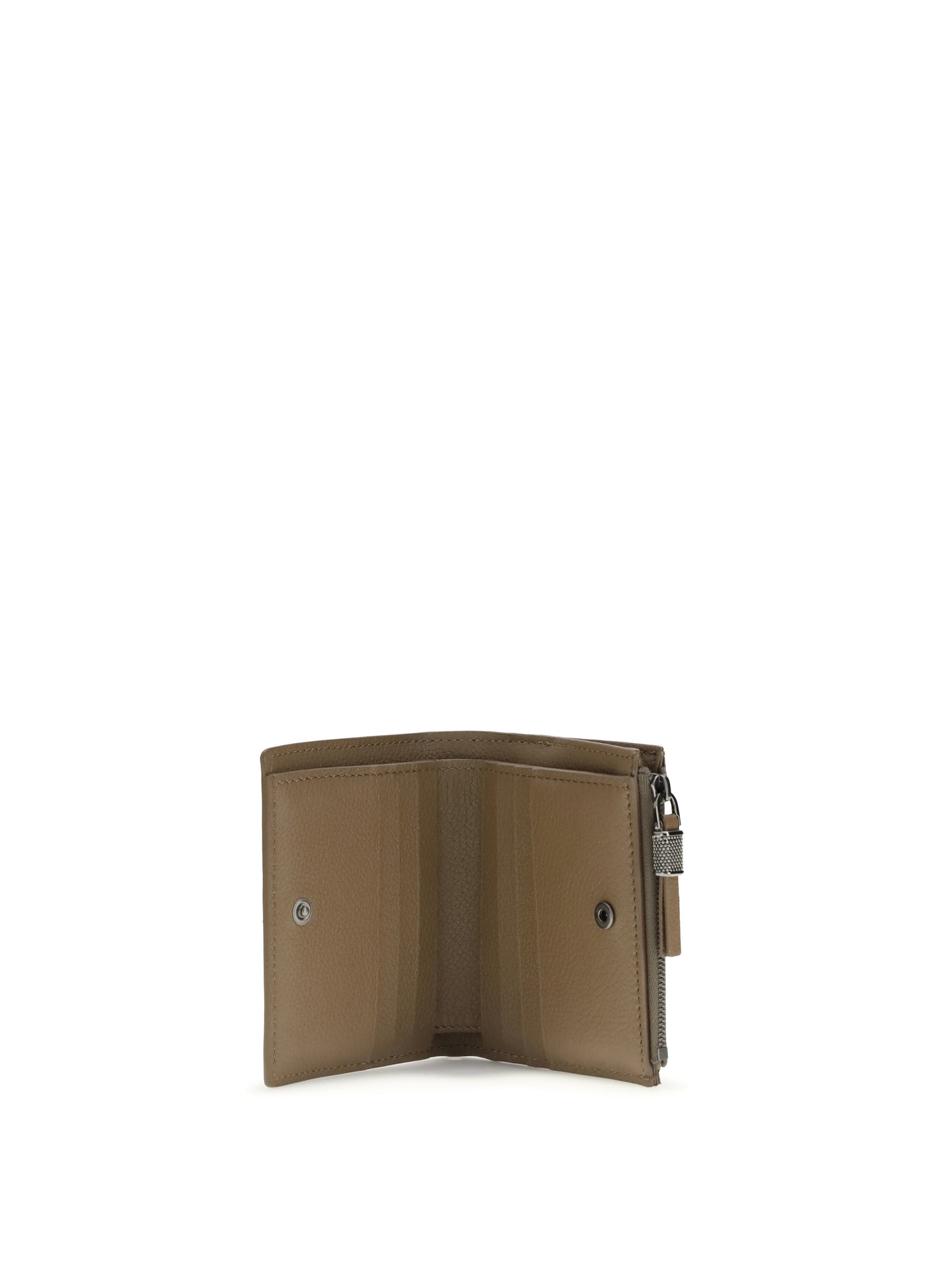 Brunello Cucinelli Women Leather Wallet With Grain And Shiny Zipper Pull BRUNELLO CUCINELLI