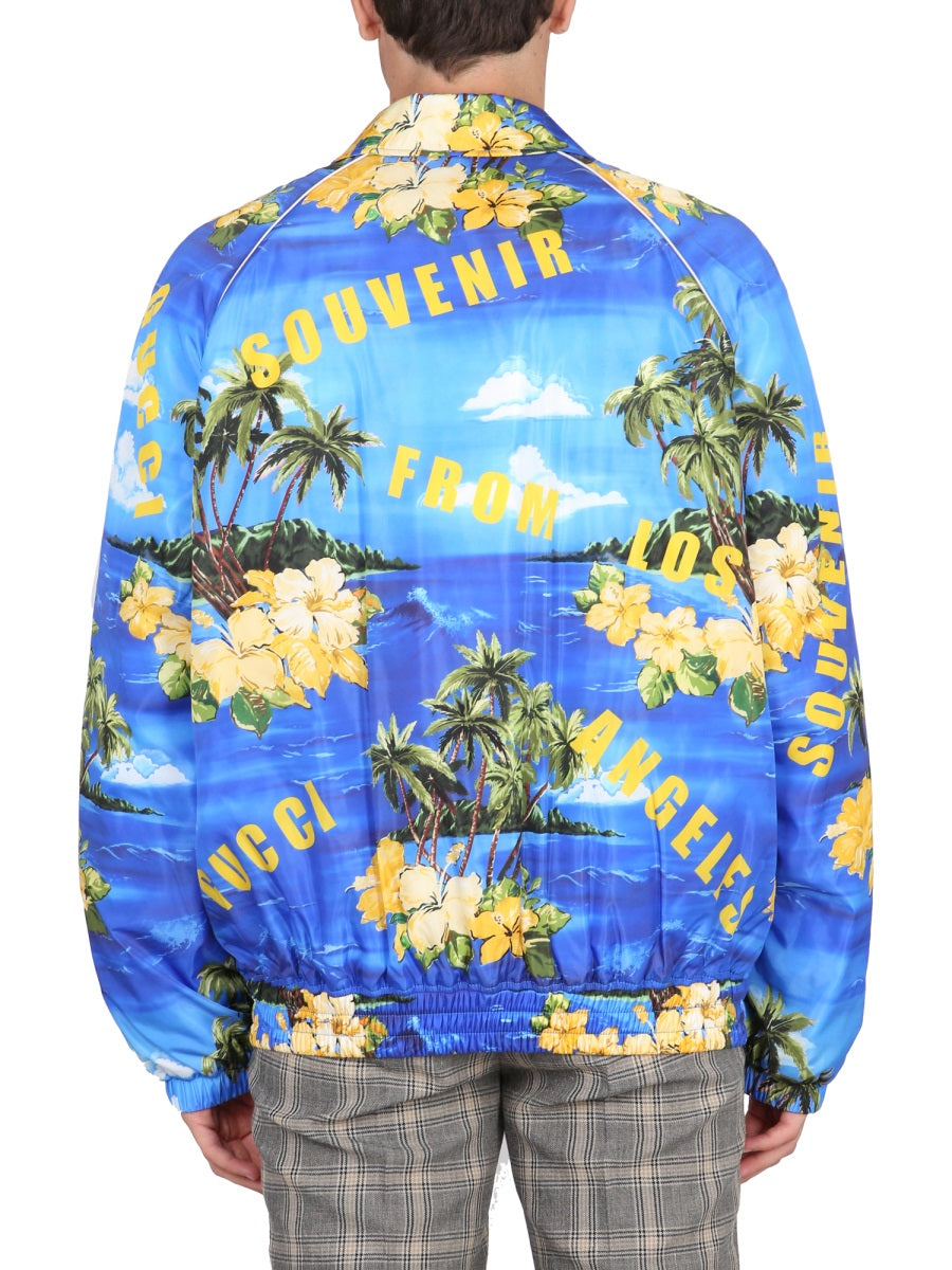 Gucci Men Nylon Jacket With Print GUCCI