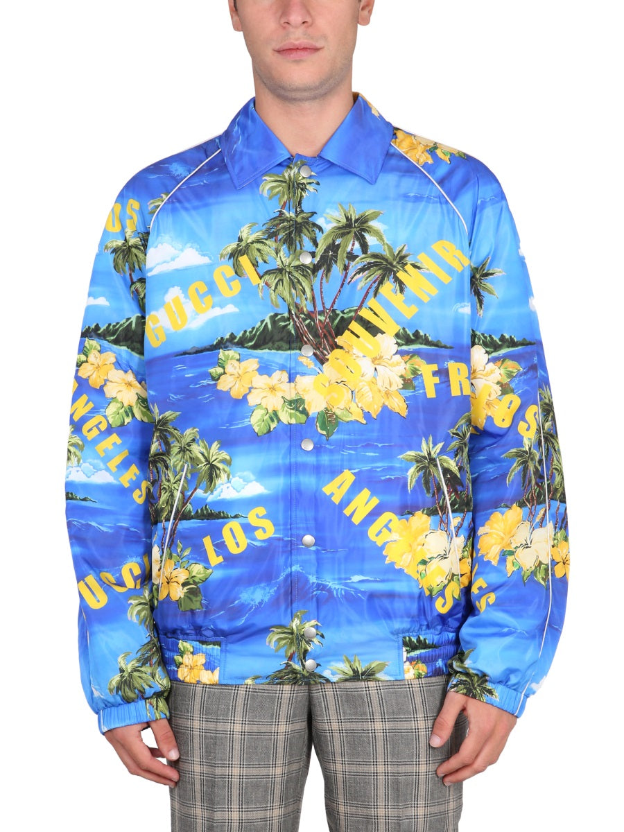 Gucci Men Nylon Jacket With Print GUCCI