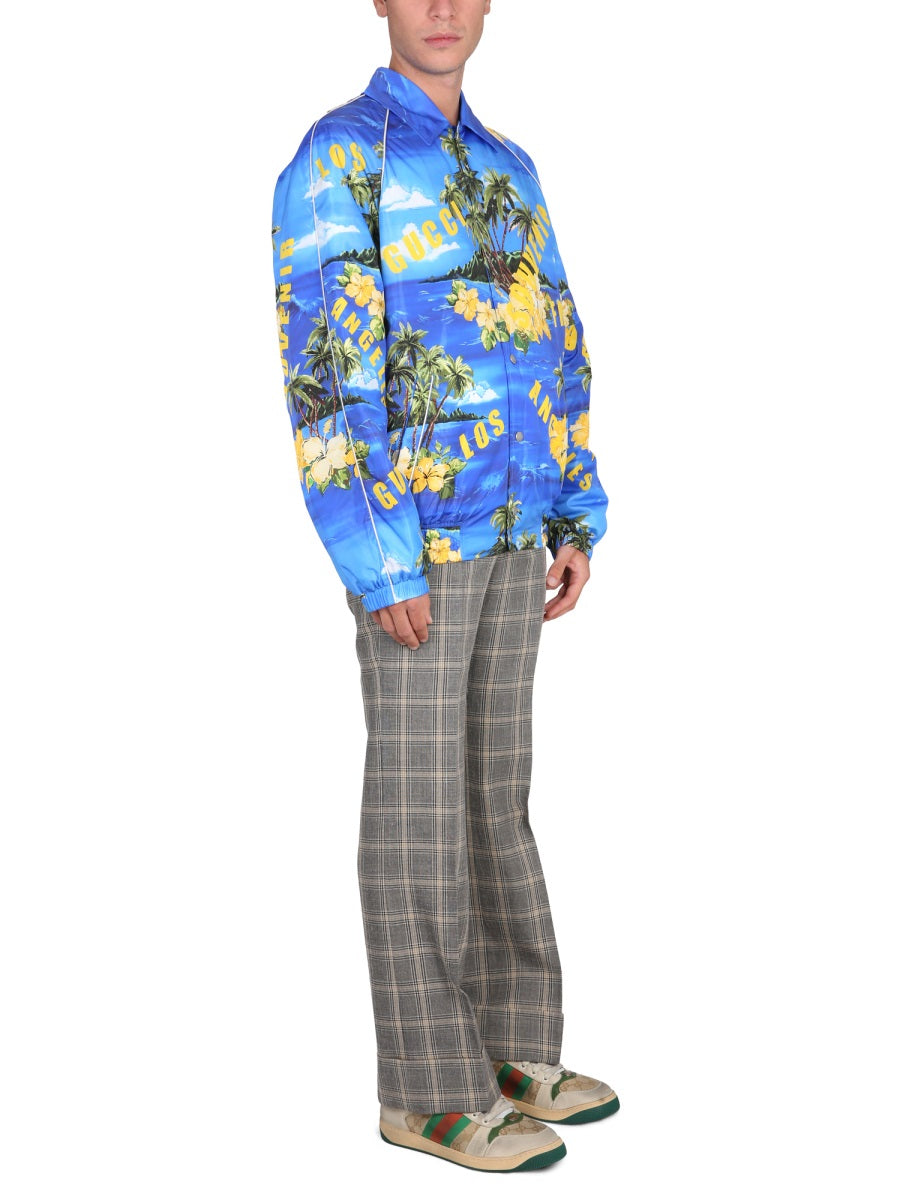 Gucci Men Nylon Jacket With Print GUCCI