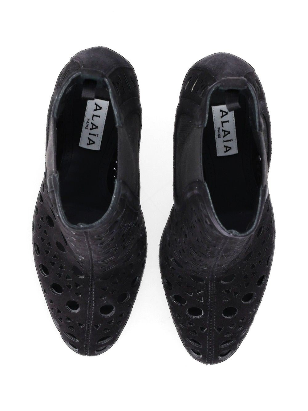 Alaïa Women Vienne Perforated Suede Ankle Boots ALAIA