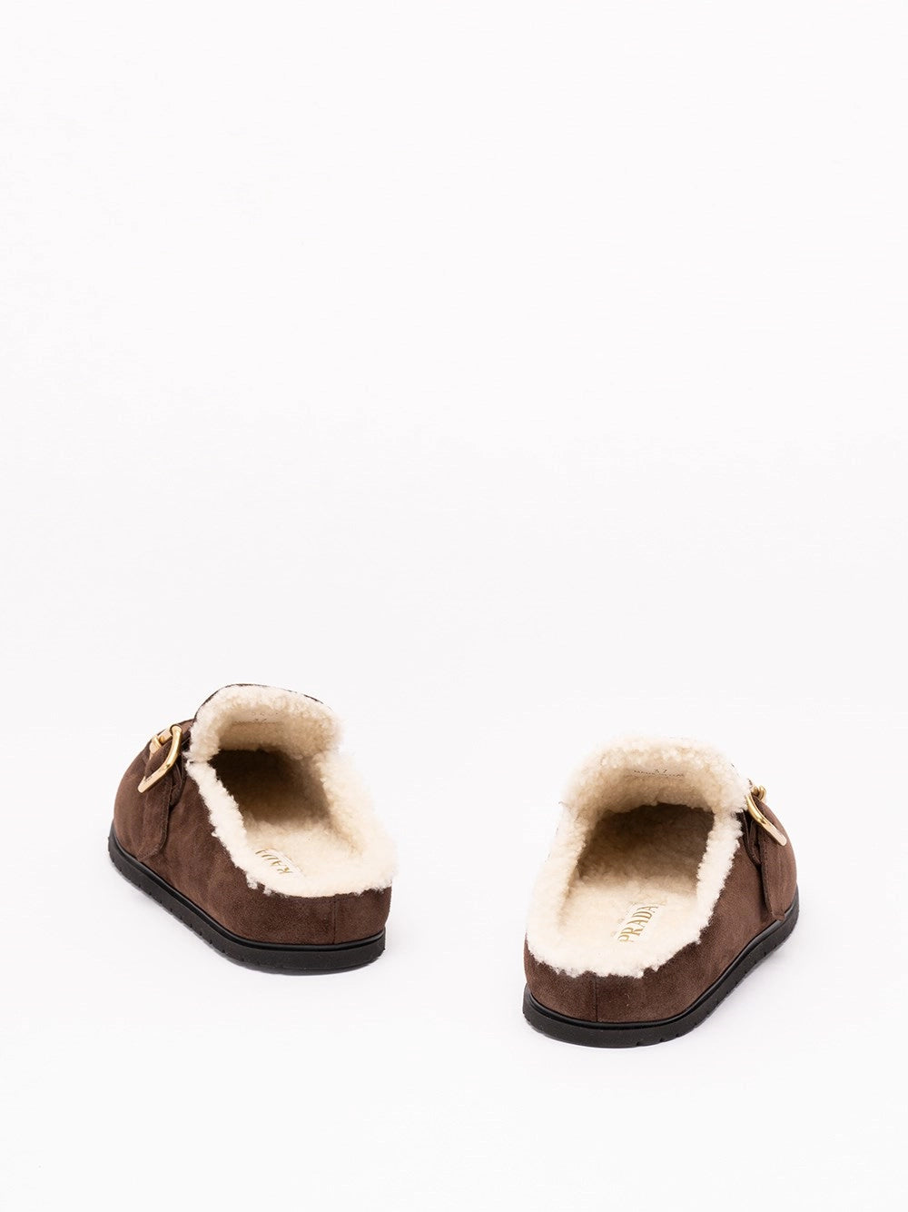 Prada Women Suede And Shearling Mules PRADA