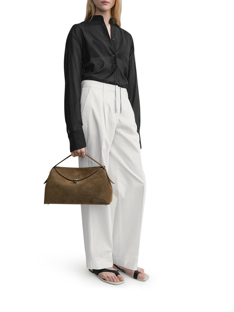 Toteme Women T-Lock Suede Top Handle TOTEME