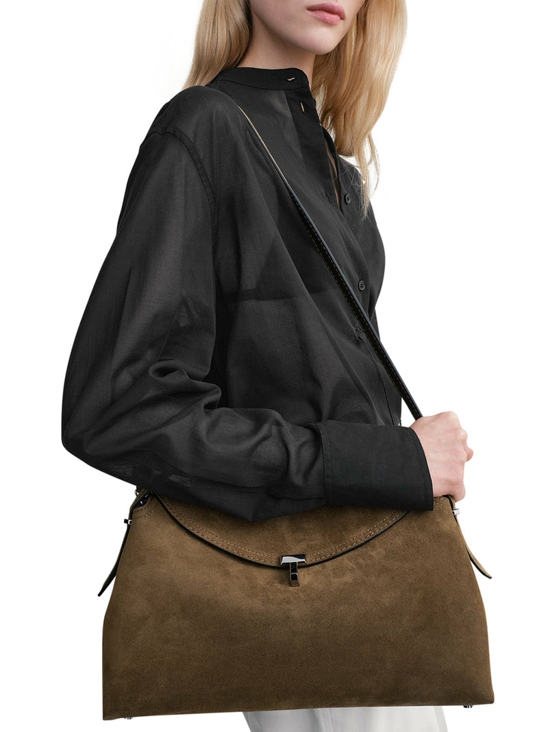 Toteme Women T-Lock Suede Top Handle TOTEME