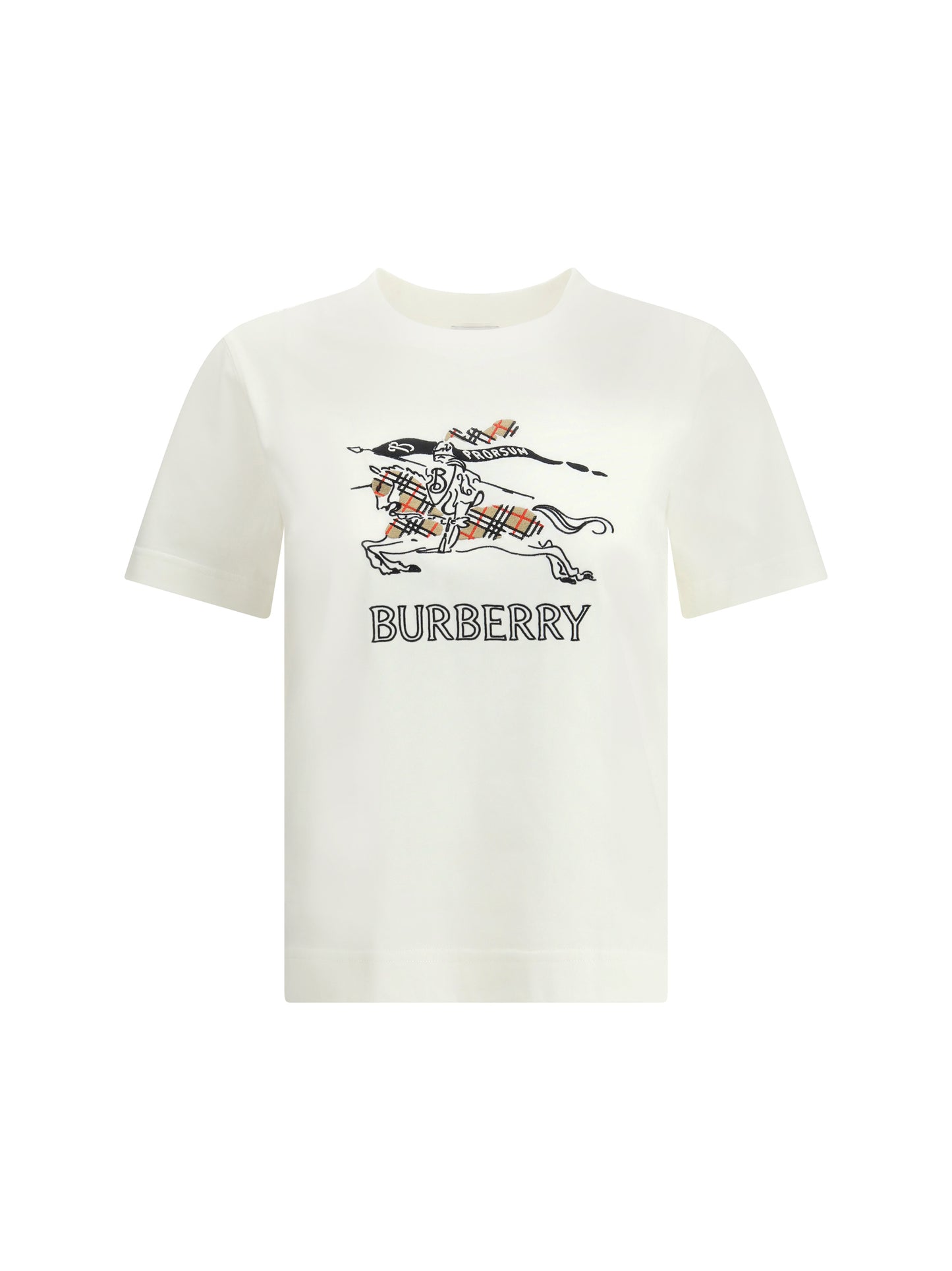 Burberry Women Cotton T-Shirt With Drawn Ekd BURBERRY