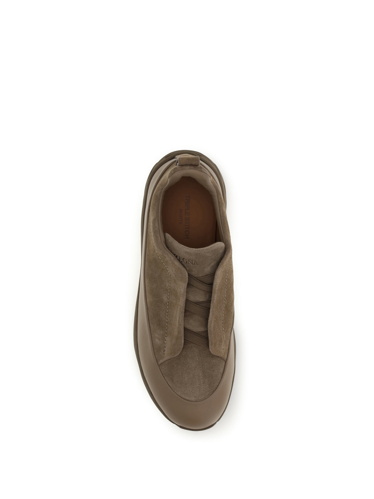 Zegna Men Triple Stitch™ Monte Leather And Suede Sneakers ZEGNA