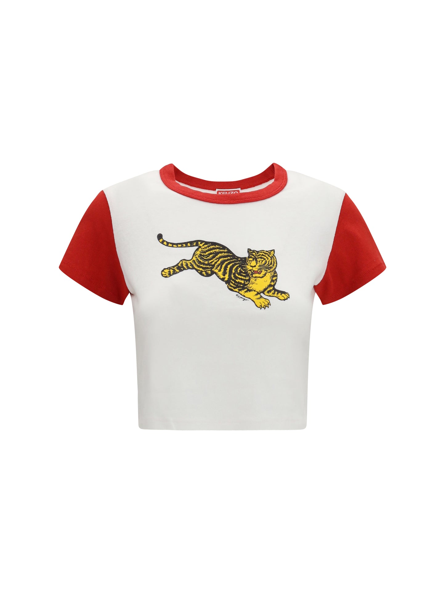 Kenzo Women Jumping Tiger Cropped Cotton T-Shirt KENZO