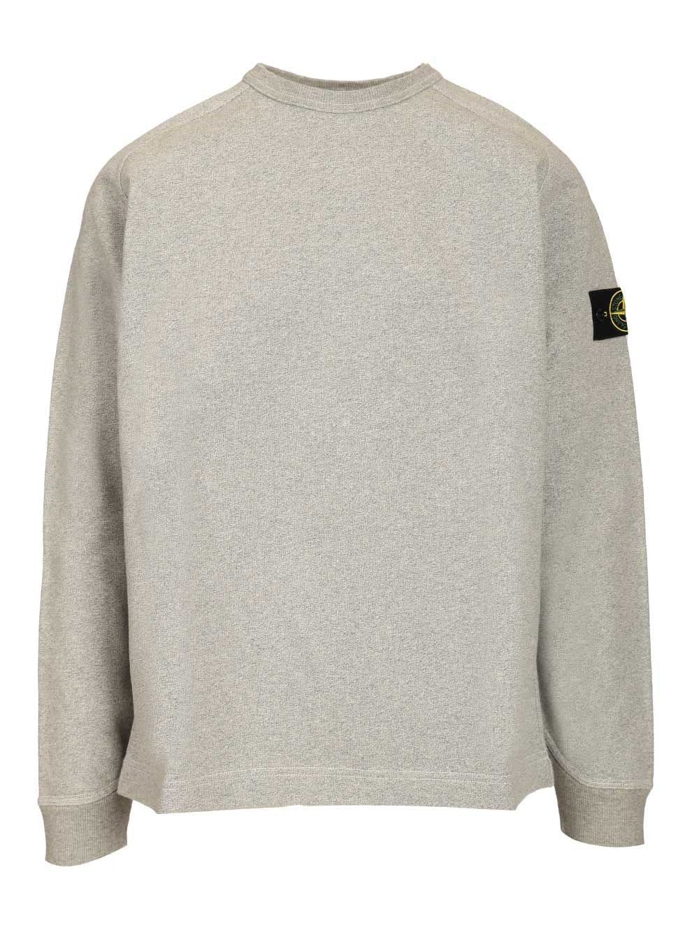 Stone Island Men Grey Melange Sweatshirt STONE ISLAND