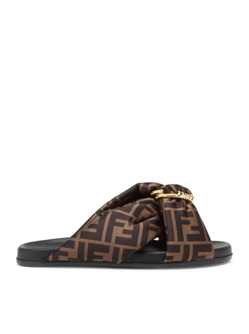 Fendi Women Fendi Feel Sandals In Satin Ff FENDI