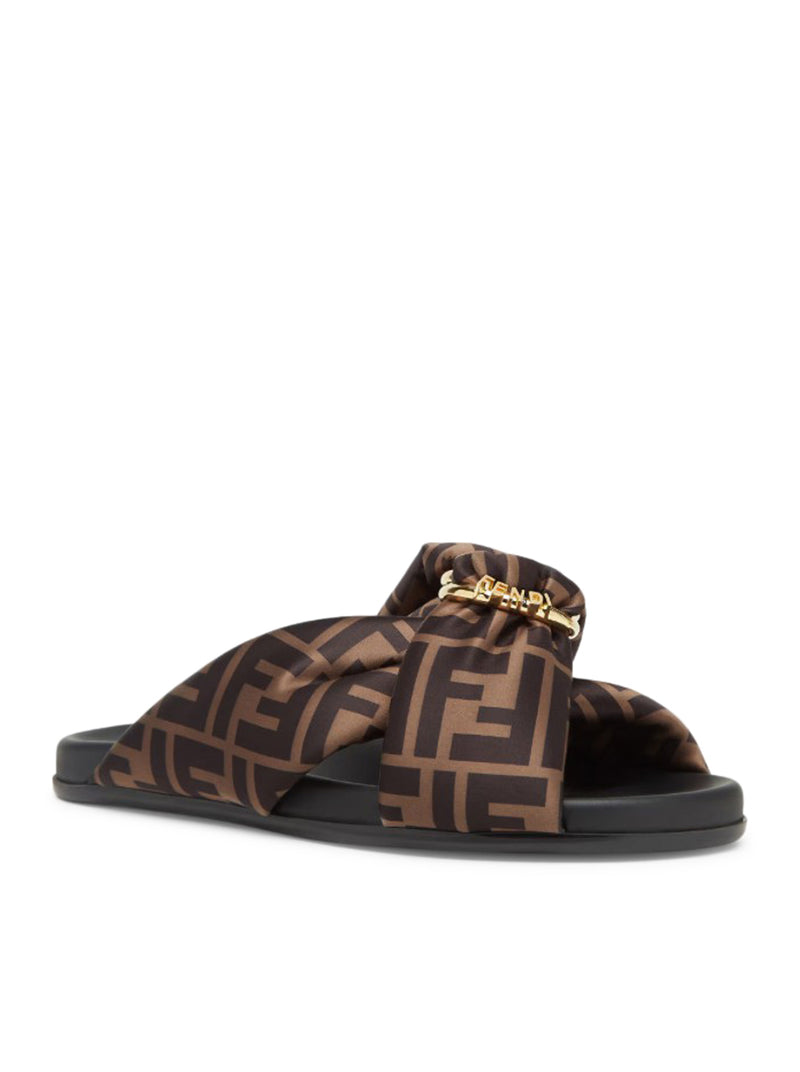 Fendi Women Fendi Feel Sandals In Satin Ff FENDI