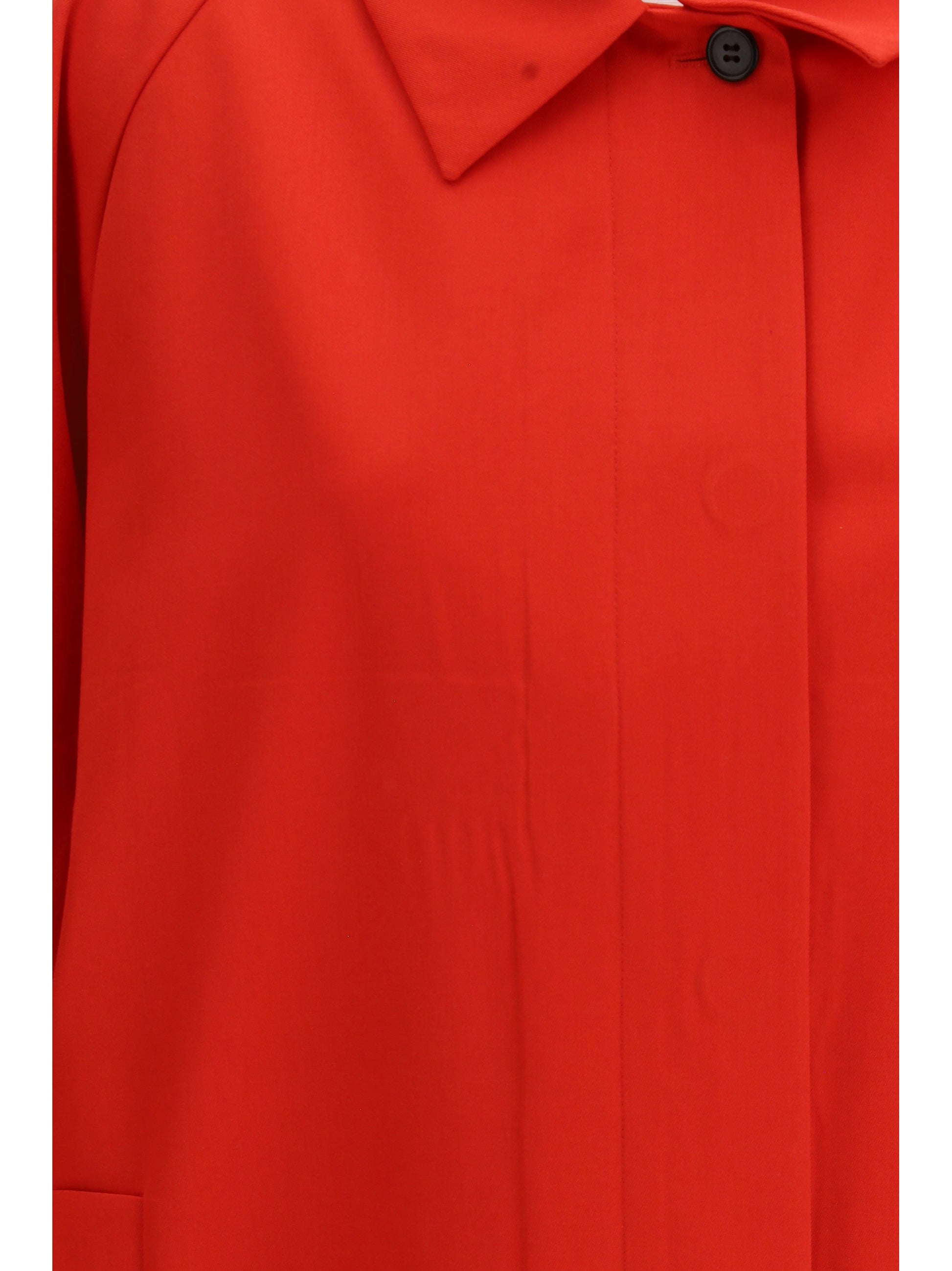 Prada Women Cotton Gabardine Coat With Classic Collar PRADA