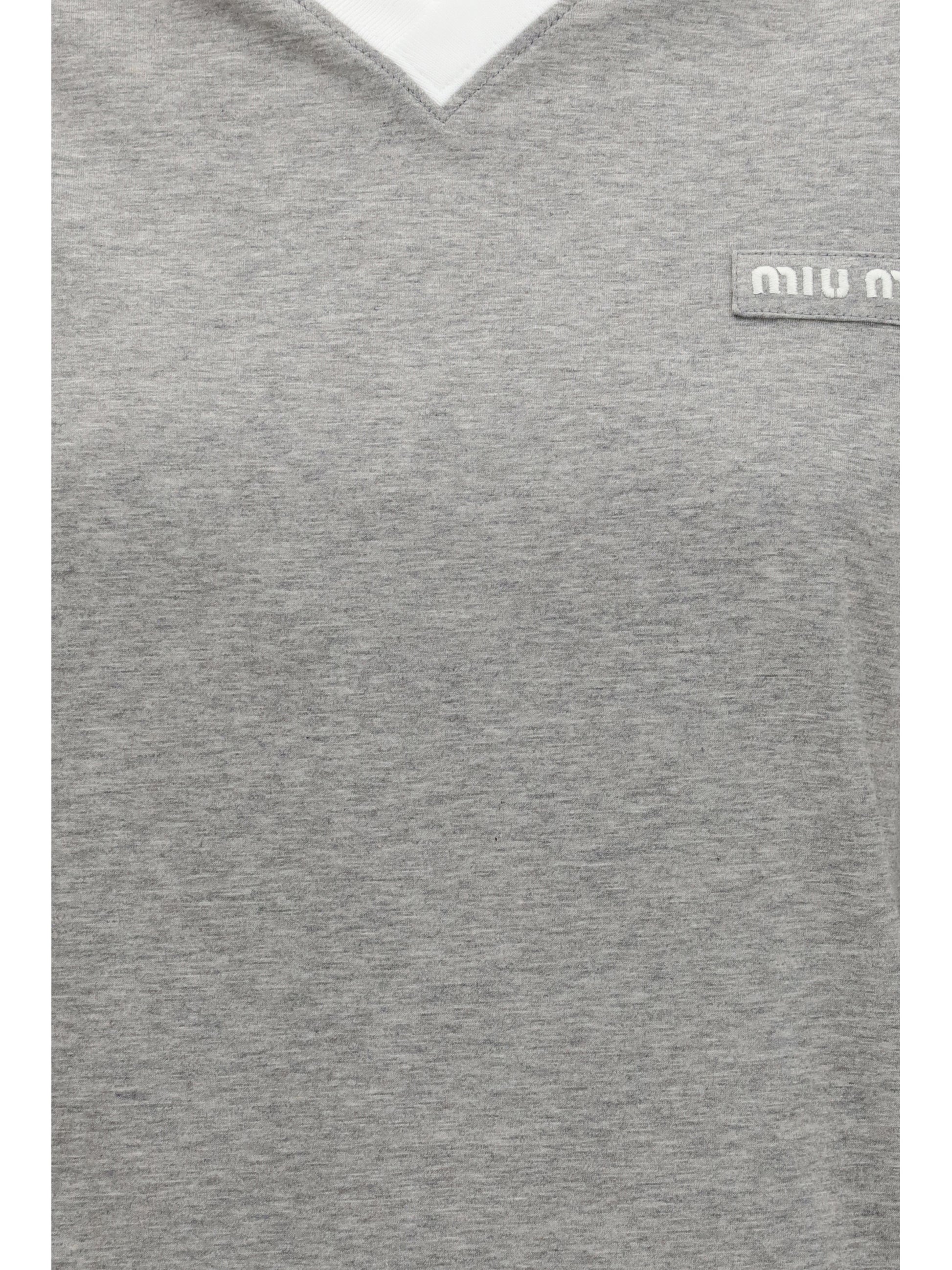 Miu Miu Women Long-Sleeved Cotton T-Shirt MIU MIU