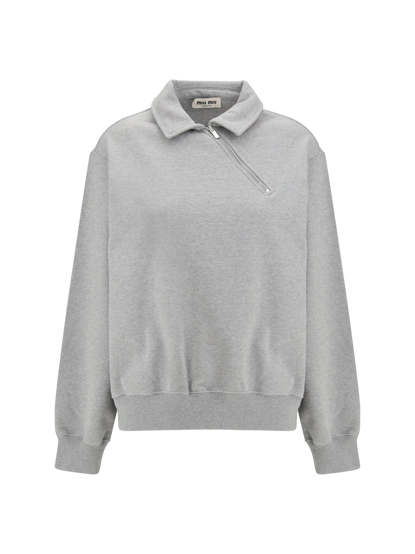Miu Miu Women Sweatshirt With Oblique Zip Closure MIU MIU