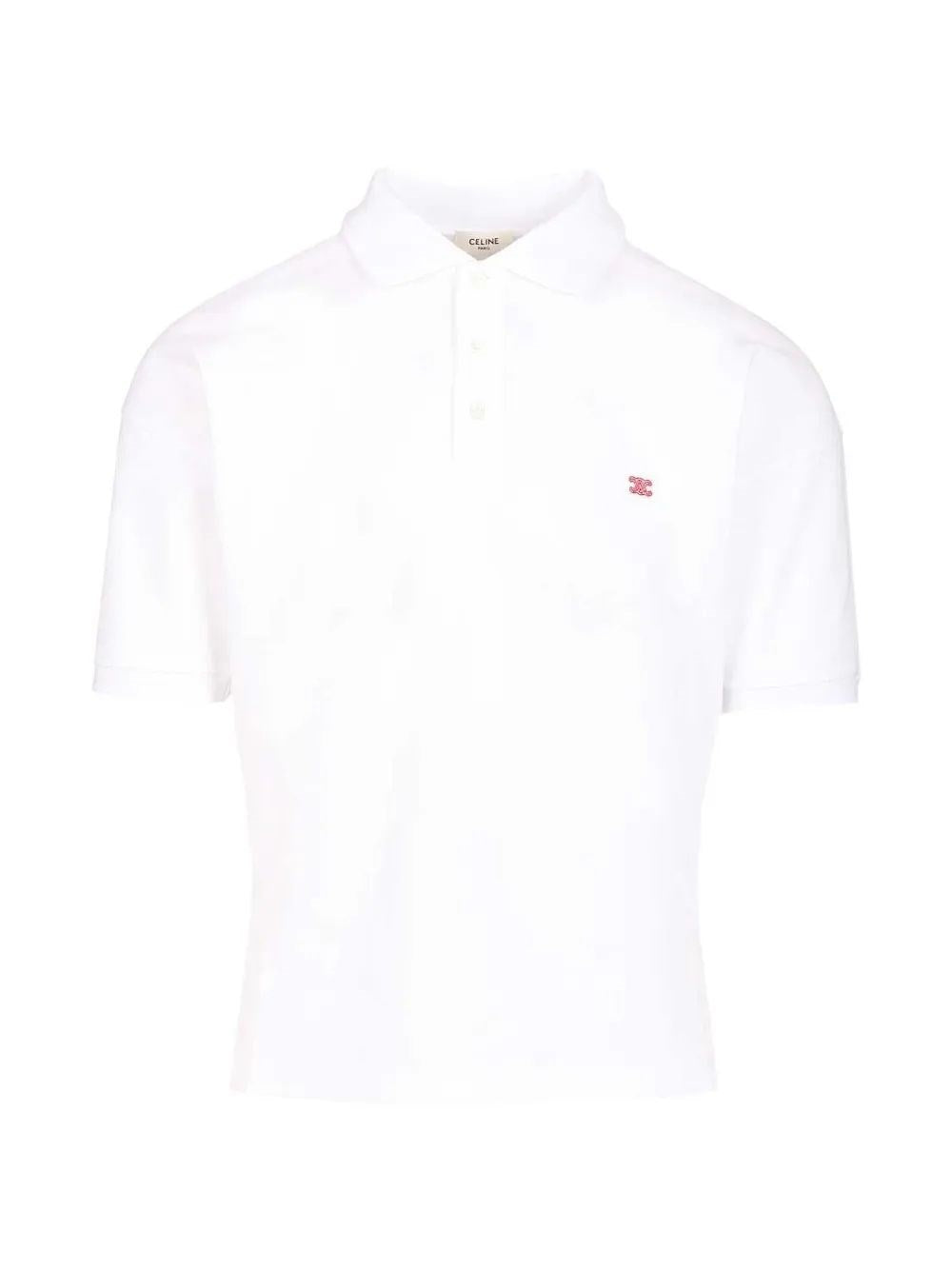 Celine Men White Cotton Polo Shirt CELINE