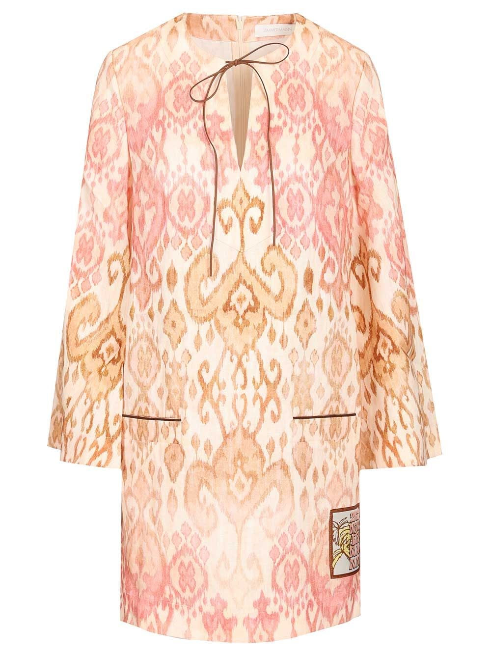 Zimmermann Women "Aster Shift" Short Dress ZIMMERMANN