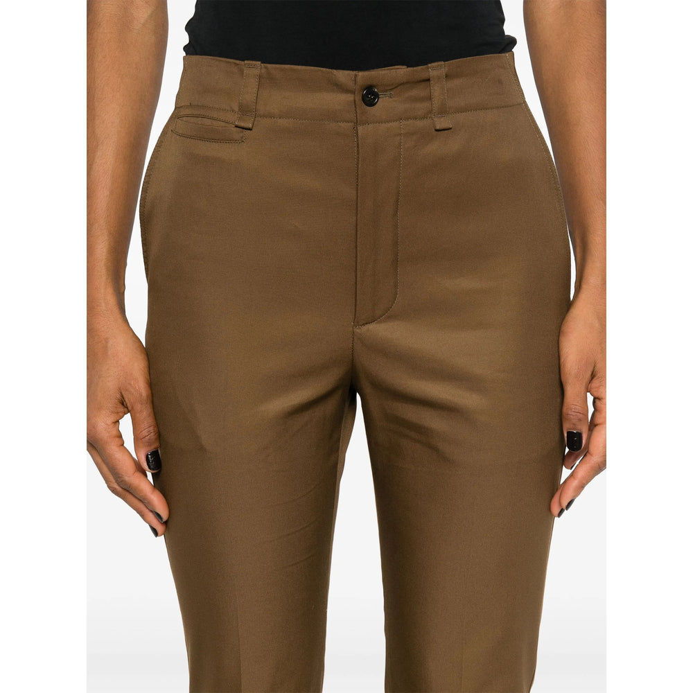 Saint Laurent Brown Trousers - Straight Trousers Women SAINT LAURENT