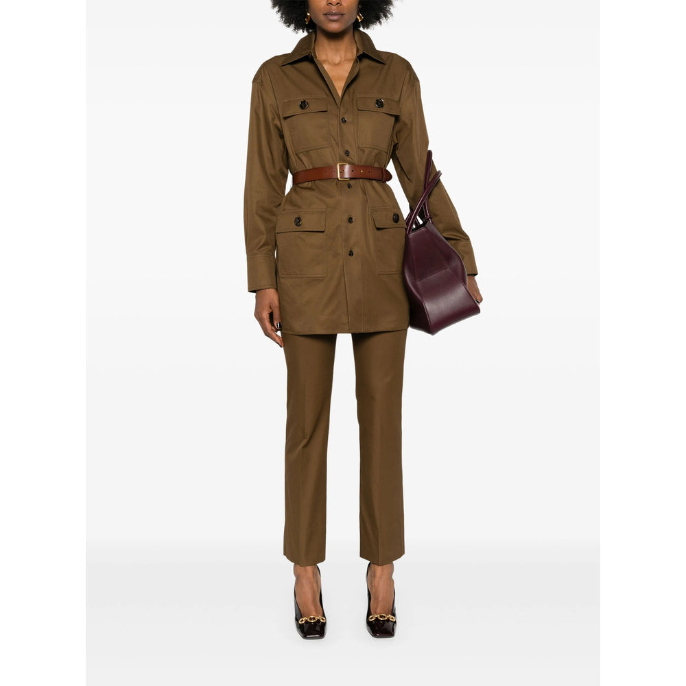 Saint Laurent Brown Trousers - Straight Trousers Women SAINT LAURENT