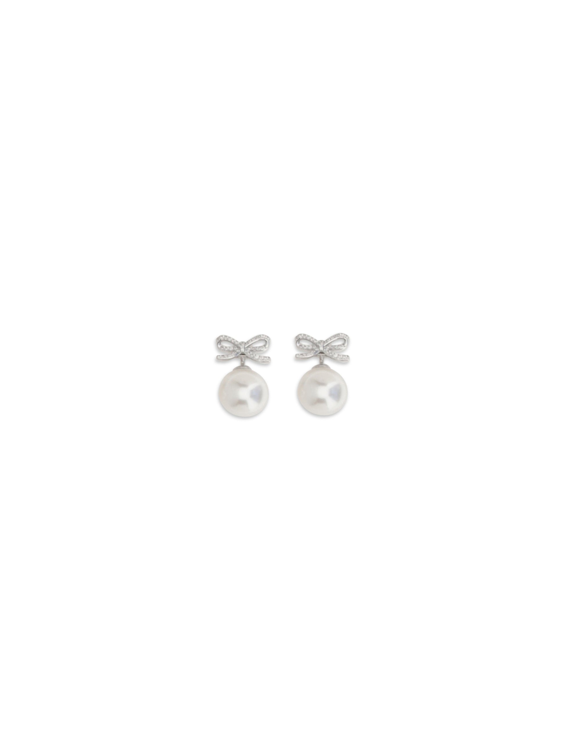 Self-Portrait Women Crystal Bow Earrings With Pearl SELF-PORTRAIT