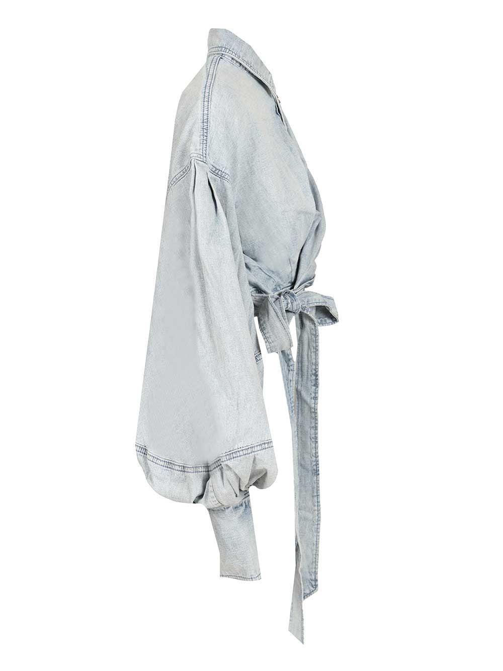 Zimmermann Women Rebellion Denim Wrap Top ZIMMERMANN