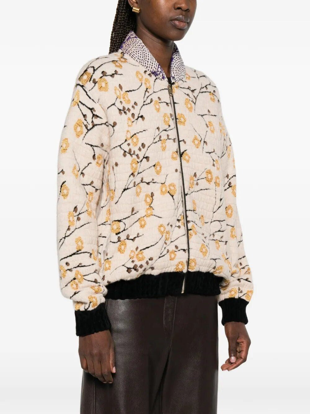 Forte_Forte Women "Cherry Blossom" Jacquard Bomber Jacket"Cherry Blossom" Jacquard Bomber Jacket FORTE FORTE