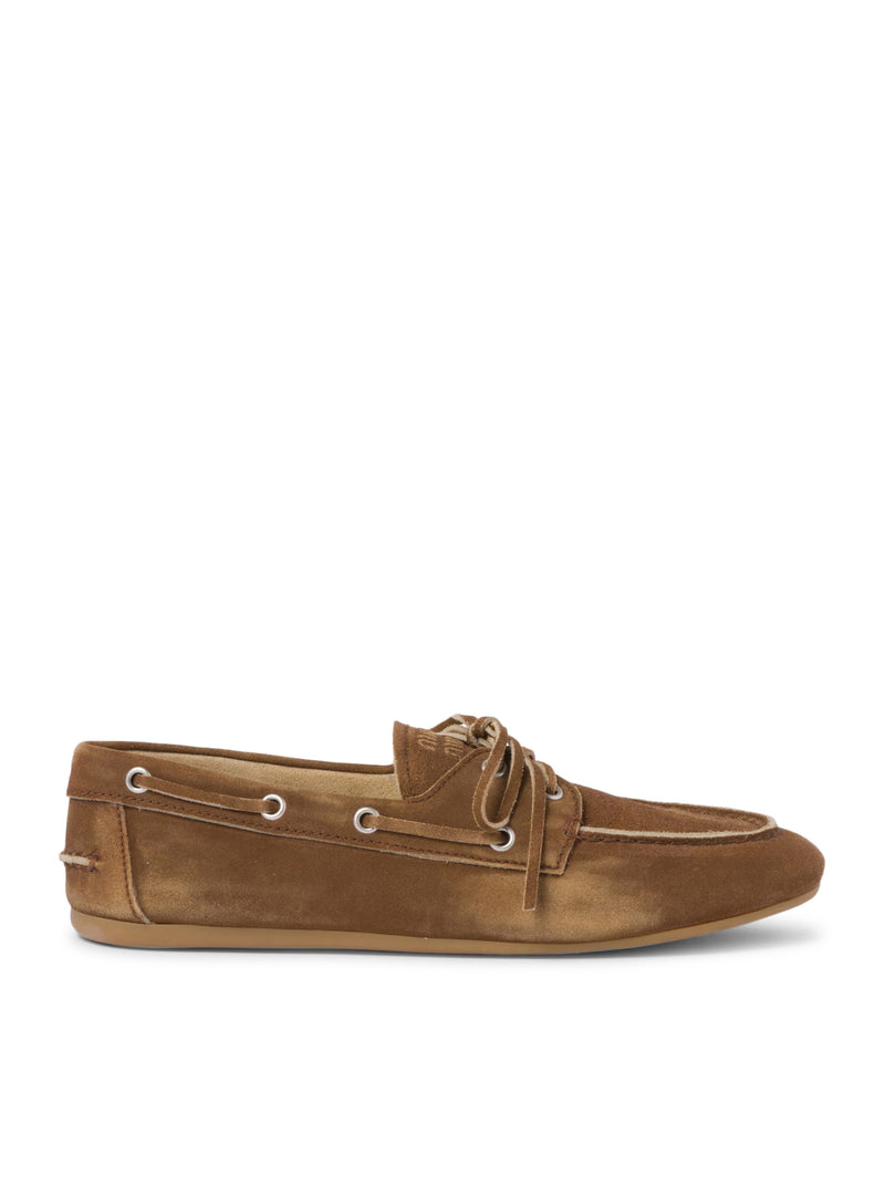 Miu Miu Women Unlined Loafers In Delave` Suede MIU MIU