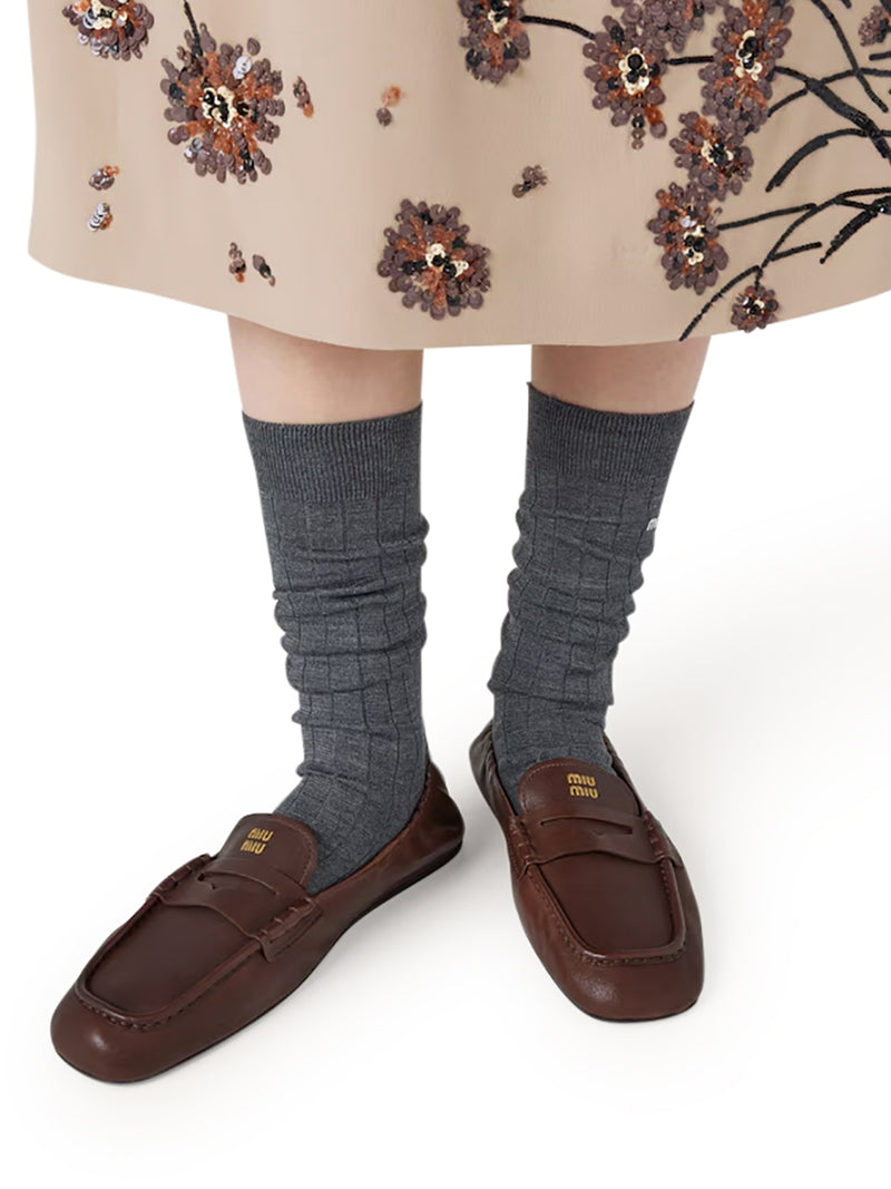 Miu Miu Women Nappa Leather Ruffled Loafers MIU MIU